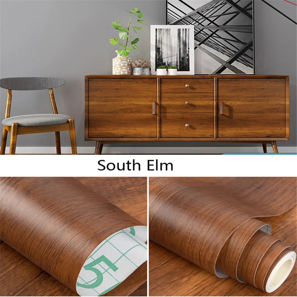 Wood Grain Vinyl Wallpaper – Self-Adhesive & Waterproof / Papel Pintado Vinílico Imitación Madera